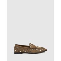 kamome trends zapatos bajos mocasin kanya camel para mujer