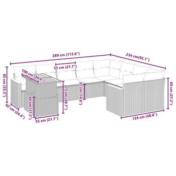 Conjunto De Salón (incluye 10 Piezas, Con Cojines Negros)