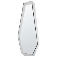 espejo de pared irregular con marco de madera moderno plateado 44 x 104 cm chanu