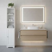 mueble auxiliar de bano 3024160 cm columna estanteria blanca con estantes abiertos y puerta inferior