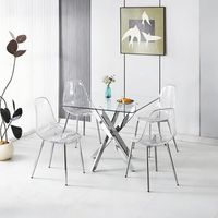 juego de comedor - mueble para comedor - metal y terciopelo - cromado