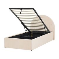 cama con almacenaje de terciopelo rosa 90 x 200 cm cabecero almacenaje anet
