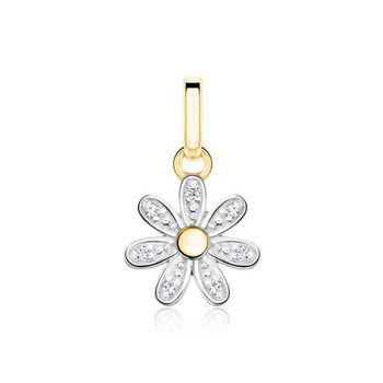 Colgante flor de oro de 14 quilates con diamantes