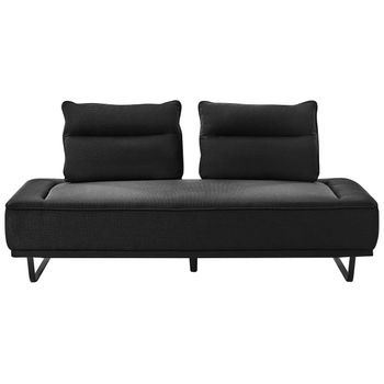 Sofá 3 Plazas Moderno Apartamento Tapizado Patas De Metal Tejido Ajustable Negro Faxen