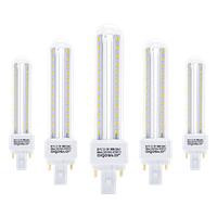 aigostar pack de 5 bombilla plc 2u tubo de 12w maiz g24 blanco calido 3000k 1180lm no regulable