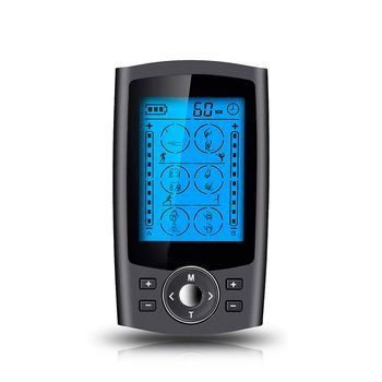 Ems Electroestimulador Muscular Mhd-24 Portátil. 24 Modos, 2 Canales Duales. Tamaño Compacto, Batería Recargable. 5x1x9,5 Cm. Color: Negro