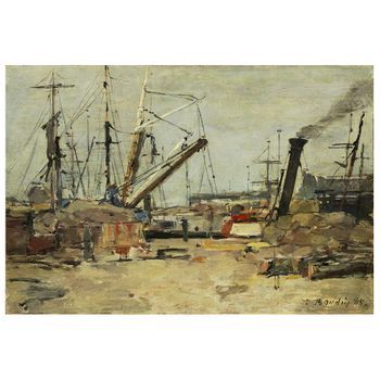 Legendarte - Cuadro Lienzo, Impresión Digital - Les Chalutiers - Eugène Boudin - Decoración Pared Cm. 60x90