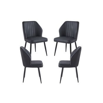 Pack 4 Sillas Wenye De Polipiel 85*48*44 Cm - Negro
