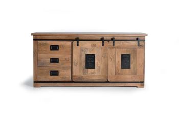 Aparador de estilo industrial en madera maciza de mango y metal