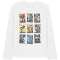 disney camiseta manga larga trading card grid para mujer
