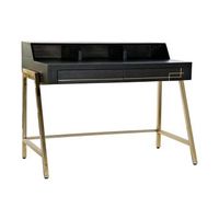 escritorio dkd home decor negro metal dorado madera de mango 125 x 74 x 935 cm