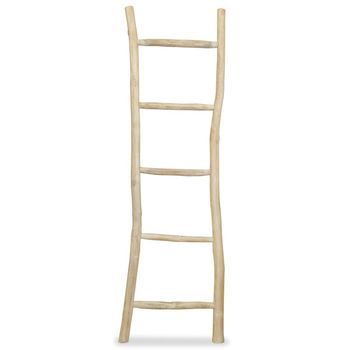 Escalera Toallero Con 5 Peldaños Teca 45x150 Cm Natural Vidaxl