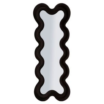 Espejo De Pared Con Marco De Terciopelo Negro Cm 58x4x160
