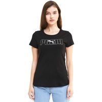 puma tops y camisetas rebel graphic tee t-shirt donna black 583557 01 para mujer
