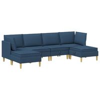 juego de sofa modular con almacenamiento 6 uds azul tela vidaxl