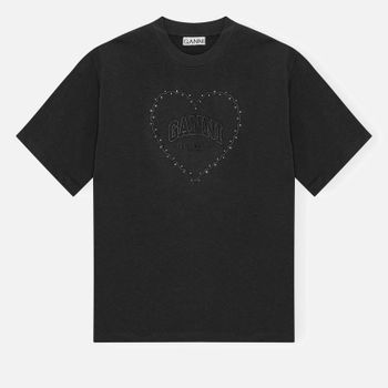 Ganni Heart Organic Cotton-Jersey T-shirt - M