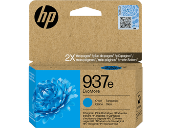 Cartucho de tinta - HP Evo More 937e, Hasta 1650 páginas, Certificado CarbonNeutral®, Azul