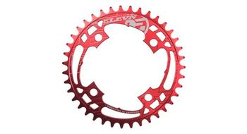 Couronne elevn flow alu 4 vis dia 104mm 49 dents 3 32   red