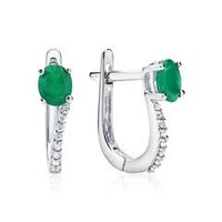 14 quilates pendientes oro blanco 16 diamantes esmeralda