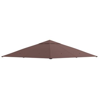 Outsunny Techo para Cenador Cubierta de Repuesto 3x3m Carpa al Aire Libre con 8 Orificios de Drenaje y Ventilación Café   Aosom España