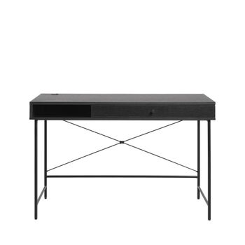 Mesa con 1 cajón y 1 nicho de madera y metal l120cm - negro