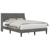 estructura de cama gris oscuro 140 x 200 cm terciopelo vidaxl
