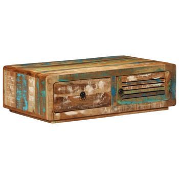 Mesa De Centro De Madera Maciza Reciclada 89x55x29 Cm Vidaxl