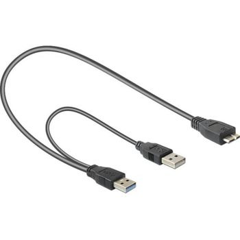 Cable USB DeLOCK 82909 0,2 m USB A a Micro-USB B USB 3.2 Gen 1 Gris