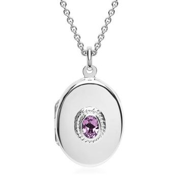 Cadena de plata con medallón de amatista