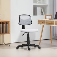 silla de oficina de malla homcom 43x48x78-88 cm blanco