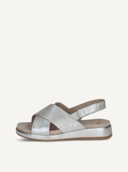 CAPRICE Sandal, metallic, made of Leather without heel, Size 40