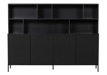 Cómoda de pino negro con diseño moderno
