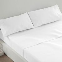 juego de sabanas 50 algodon 50 poliester 180 x 190200 cm - blanco - burrito blanco
