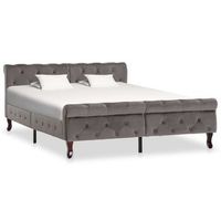 estructura de cama sin colchon terciopelo gris 140x200 cm vidaxl