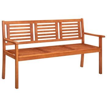 Banco De Jardín 3 Plazas Madera Maciza De Eucalipto 150 Cm Vidaxl