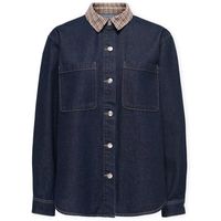 only blusa vera check shirt - dark blue denim para mujer