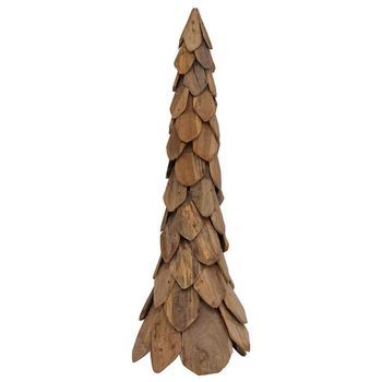 Árbol De Navidad Marrón 110 Cm Madera De Teca Maciza