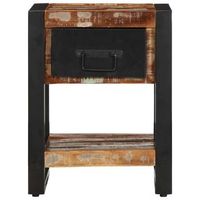 mesita de noche  mesilla de noche multicolor 35x34x45 cm madera maciza reciclada