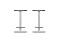 pack 2 taburetes 63 cm  asiento negro estructura blanco