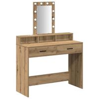 mesa tocador  mesa de maquillaje marron 100 x 41 x 140 cm madera de ingenieria