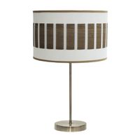 sobremesa alto ivanna 1xe27 cueroblanco-madera oscura 62x30x30 cm
