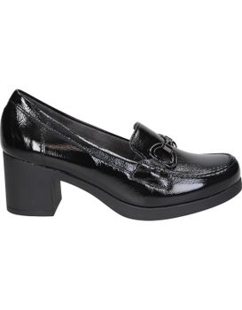Mocasines De Piel Con Tacón Para Mujer Pitillos 30101 Negro 36