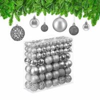 bolas para arbol de navidad en juego de 150 - silver - 14x37x37cm