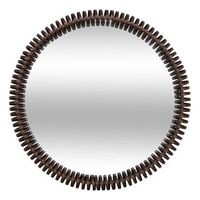 espejo redondo  90 cm de diametro marron - atmosphera createur dinterieur