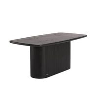 mesa de comedor de roble aceitado rabos negro - 220 x 100 cm