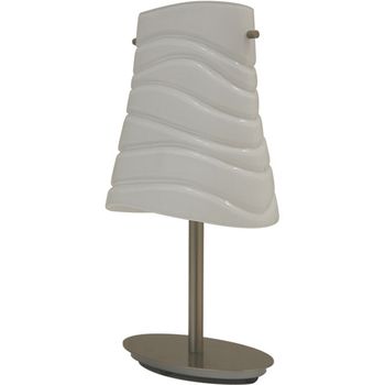 Sobremesa ilda 1xe14 l.24xan.14xal.39cm metal+cristal blanco/niquel