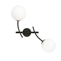 aplique de pared con brazos orientables y esferas de cristal opal