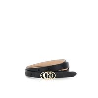 cinturon de piel sin rematar con hebilla metalica black