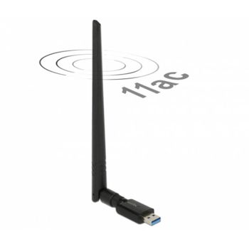 Tarjeta de Red Delock 12535 USB 3.2 Gen 1 Wi-Fi 5 Dual Band 2,4/5 GHz Negra