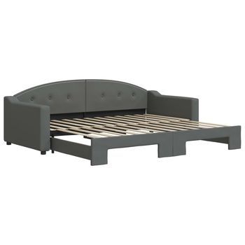 Sofá Cama | Cama Para Adulto | Sofá Convertible Nido Tela Gris Oscuro 90x200 Cm